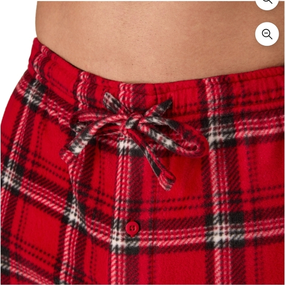 Hanes Men's Micro Fleece Sleep Set, Thermal Top with Plaid Printed Pants Size XL - Picture 3 of 7